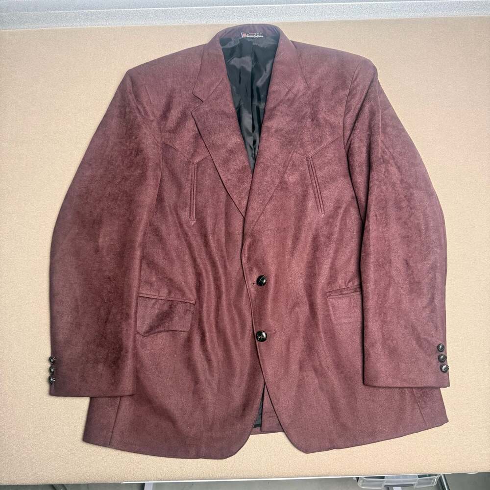 Drysdales Men's Burgundy Western Suede Blazer Sport Coat 46R